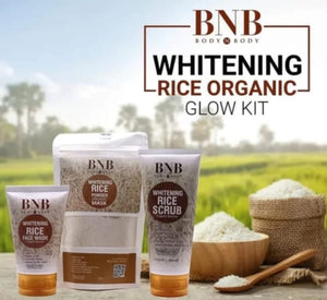 BNB Rice Extract Bright & Glow Kit ( Rice Face Wash + Rice Scrub + Rice Mask )