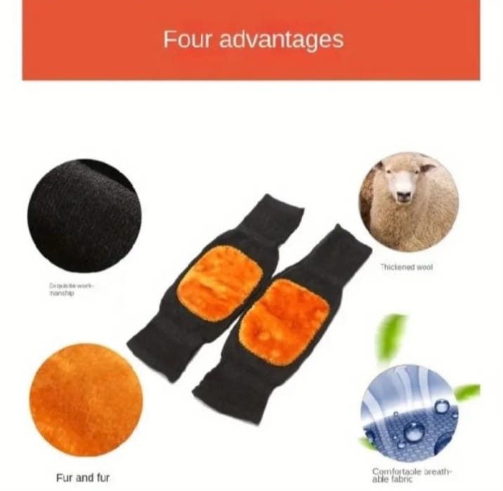 (1pair) Knee Warmer Woolen Knee Cap For Men And Women
